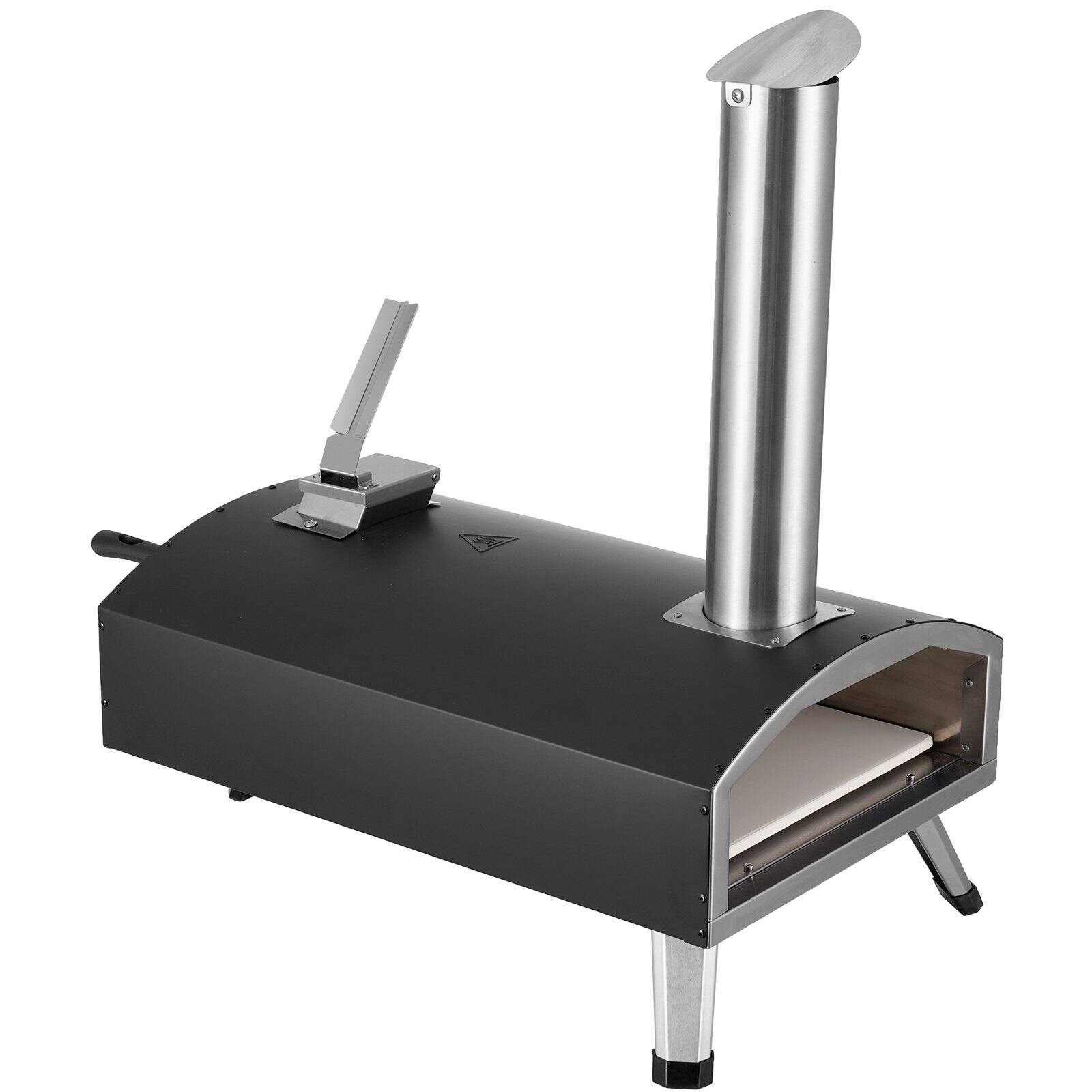 Alt View 9. Glintex - 12in Pizza Oven Outdoor Pellet Maker, Portable Iron Grill for Camping and Backyard BBQ - Black.