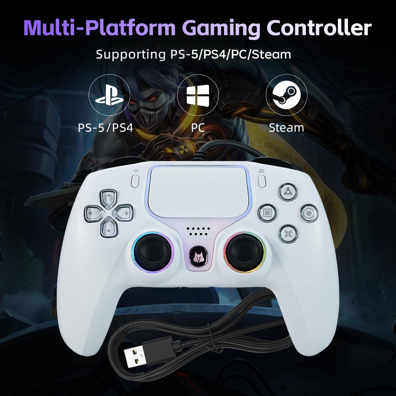 Multi-Platform Gaming Controller  
Supporting PS5/PS4/PC/Steam  

PS5/PS4  
PC  
Steam