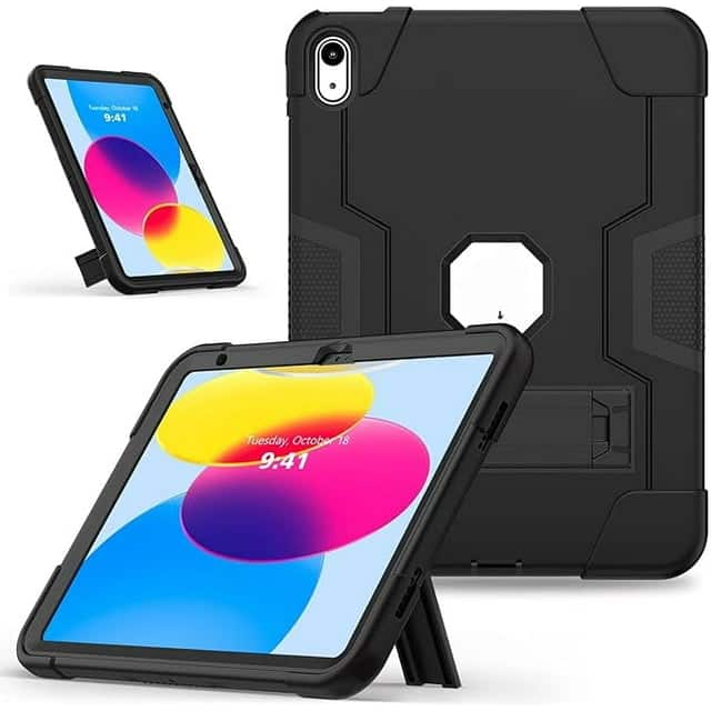 Entronix - Heavy Duty iPad Air M2 11" Case - Triple-Layer Protection for 6th Gen (2024) - Black