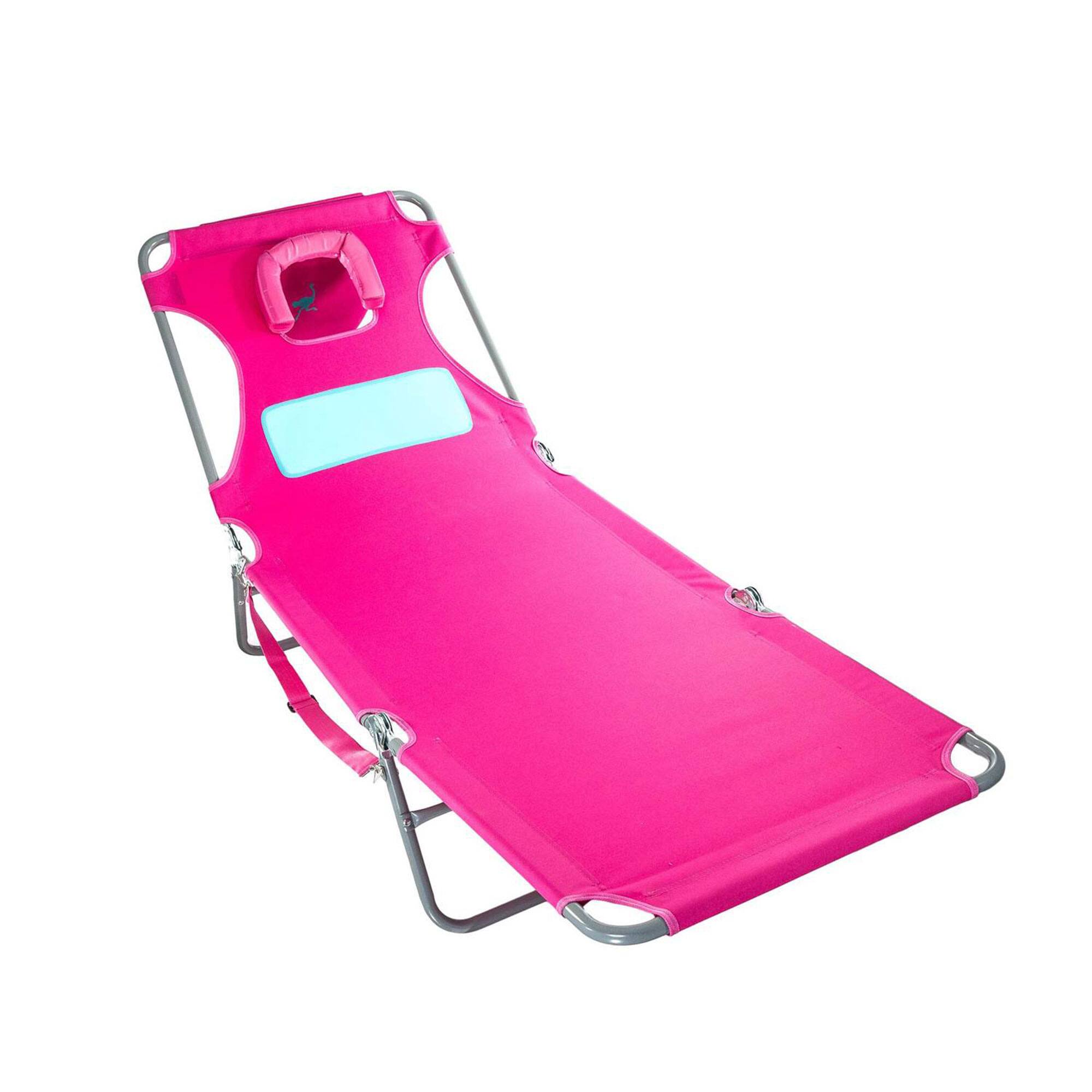 Alt View 5. Ostrich - Ostrich Ladies Comfort Lounger, Portable Beach Camping Pool Tanning Chair, Pink - Pink.