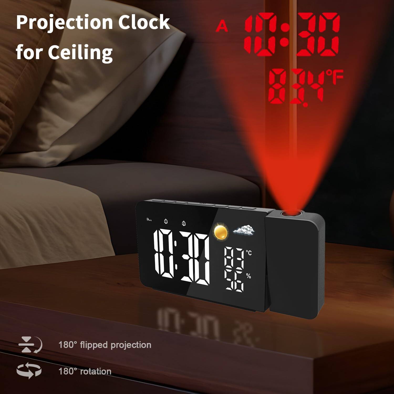 Projection Clock for Ceiling

A 11:30 11:30 74°F

180° flipped projection

180° rotation