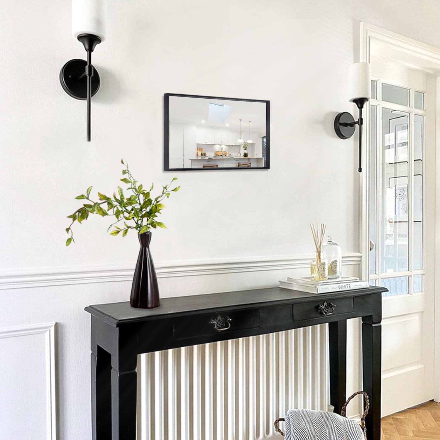 Alt View 1. Comfort Essence - Mirrors For Wall Rectangular Metal Framed Mirror Modern Decorative Entryway Bedroom Living Room Bathroom ... - Silver-16"L x 12"W.