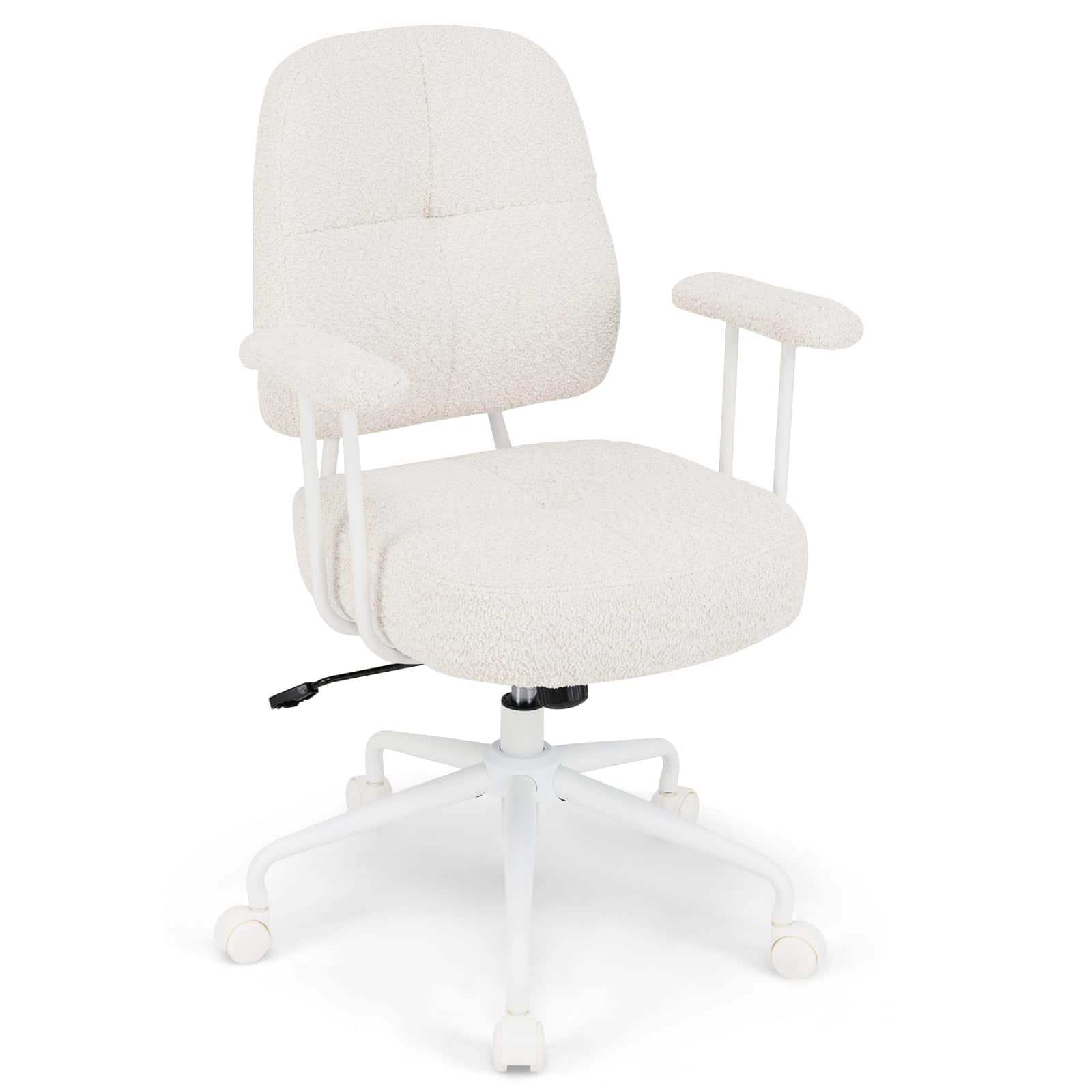 Ecooso - Upholstered Task Office Chair with Cushioned Back, Adjustable Height, Swivel Desk Chair - Beige