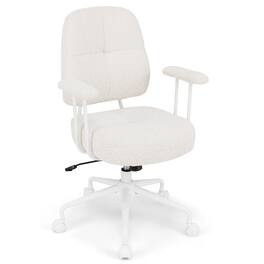 Ecooso - Upholstered Task Office Chair with Cushioned Back, Adjustable Height, Swivel Desk Chair - Beige