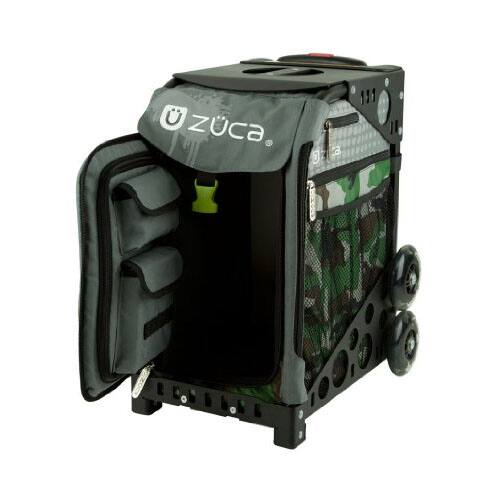 Left. Zuca - ZUCA Sport Paintball Insert Bag (Camo w/ Gray Dots) w/ Frame (Black) - Black.