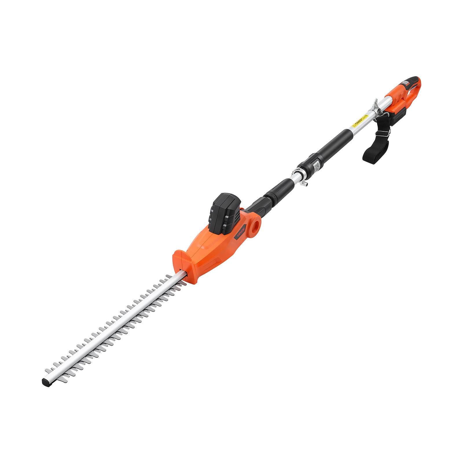 Alt View 5. VEVOR - Cordless Pole Hedge Trimmer, 20V Electric Bush Trimmer Kit with 18 Inch Double-Edged Steel Blade - Black;Orange.