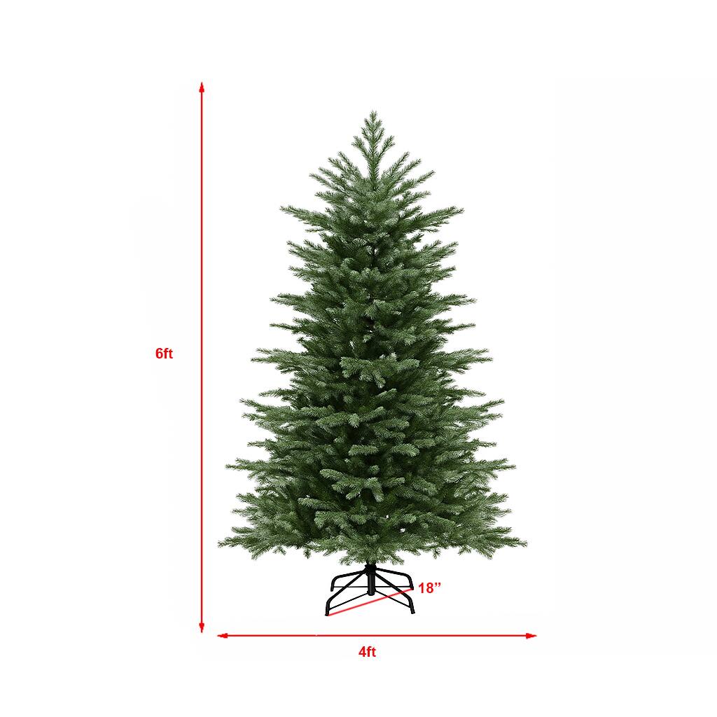 BreeBe Artificial Xmas Tree with 200/300/400 LEDs – Dense PVC, 5FT