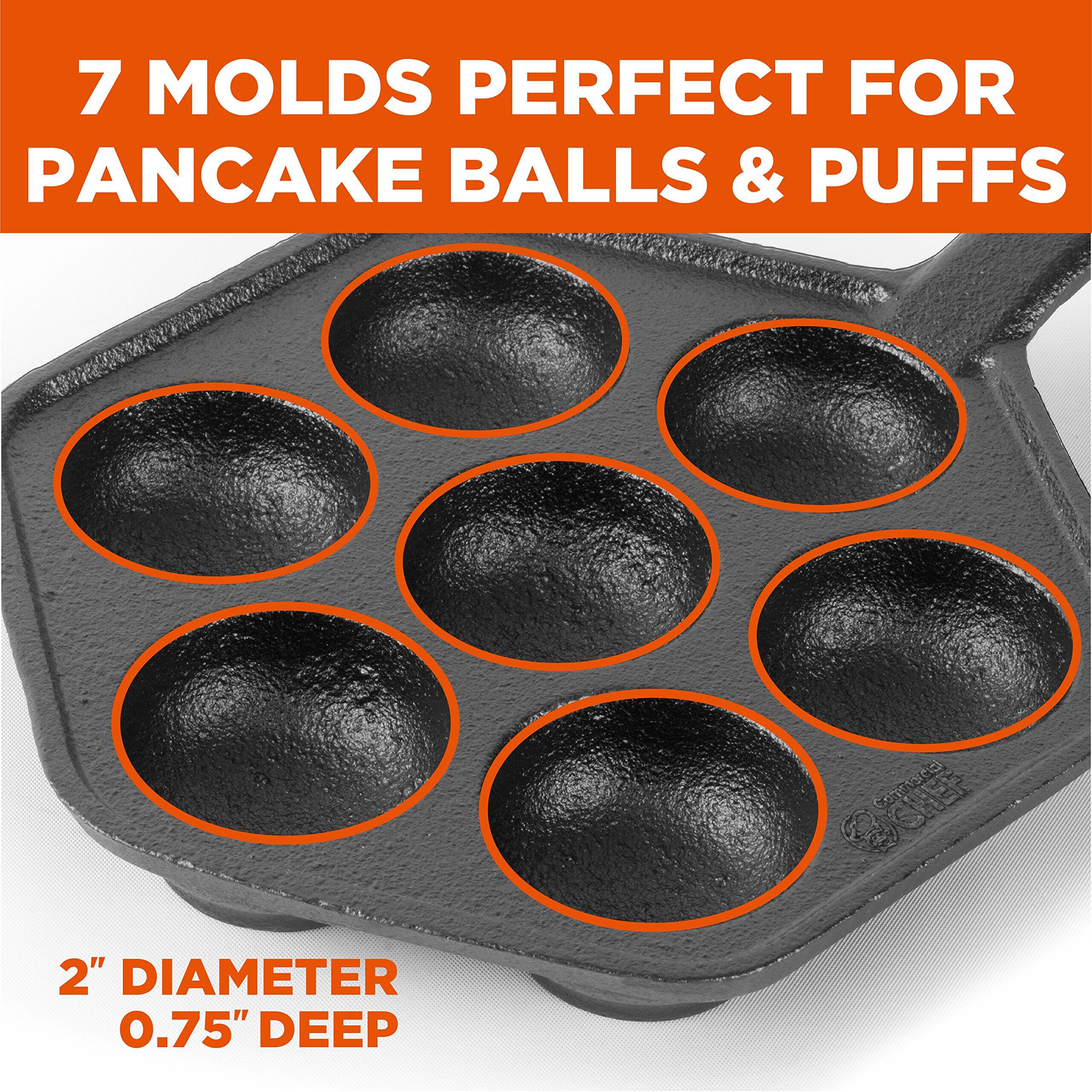 7 MOLDS PERFECT FOR PANCAKE BALLS & PUFFS, 2" DIAMETER 0.75" DEEP