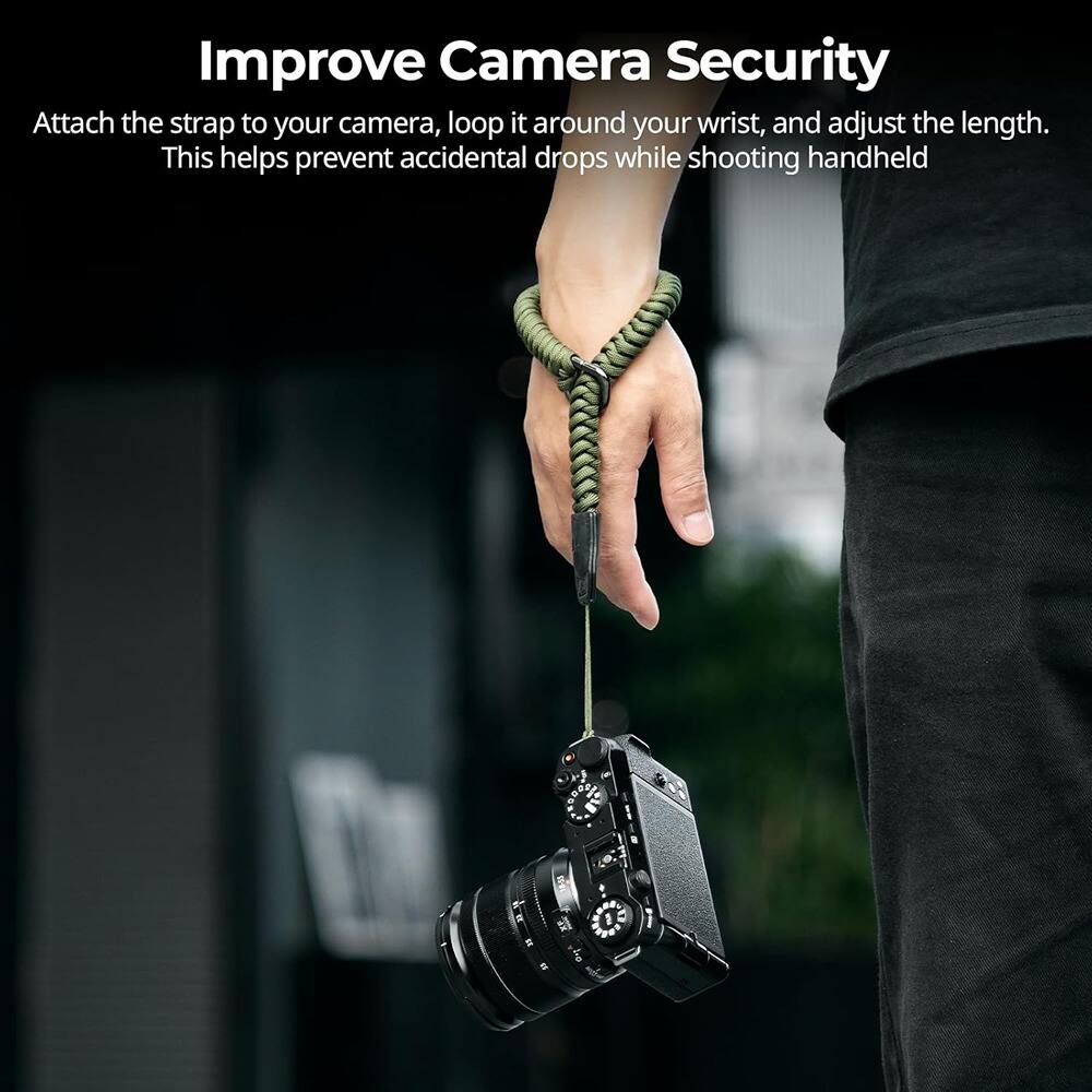 Improve Camera Security

Attach the strap to your camera, loop it around your wrist, and adjust the length. This helps prevent accidental drops while shooting handheld.