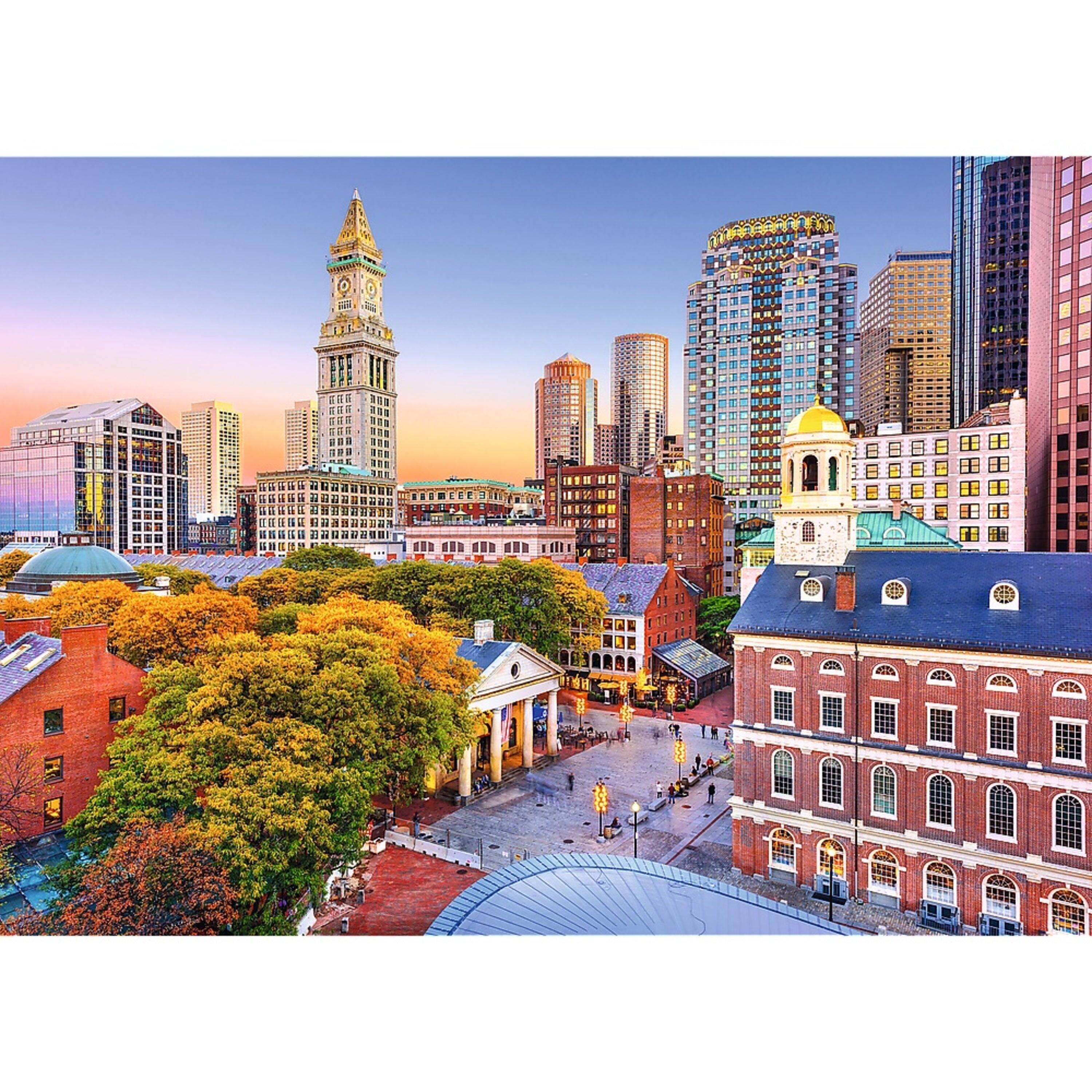 Alt View 1. Trefl - Trefl Red 500 Piece Puzzle - Cities - Boston Nathaniel Hall.