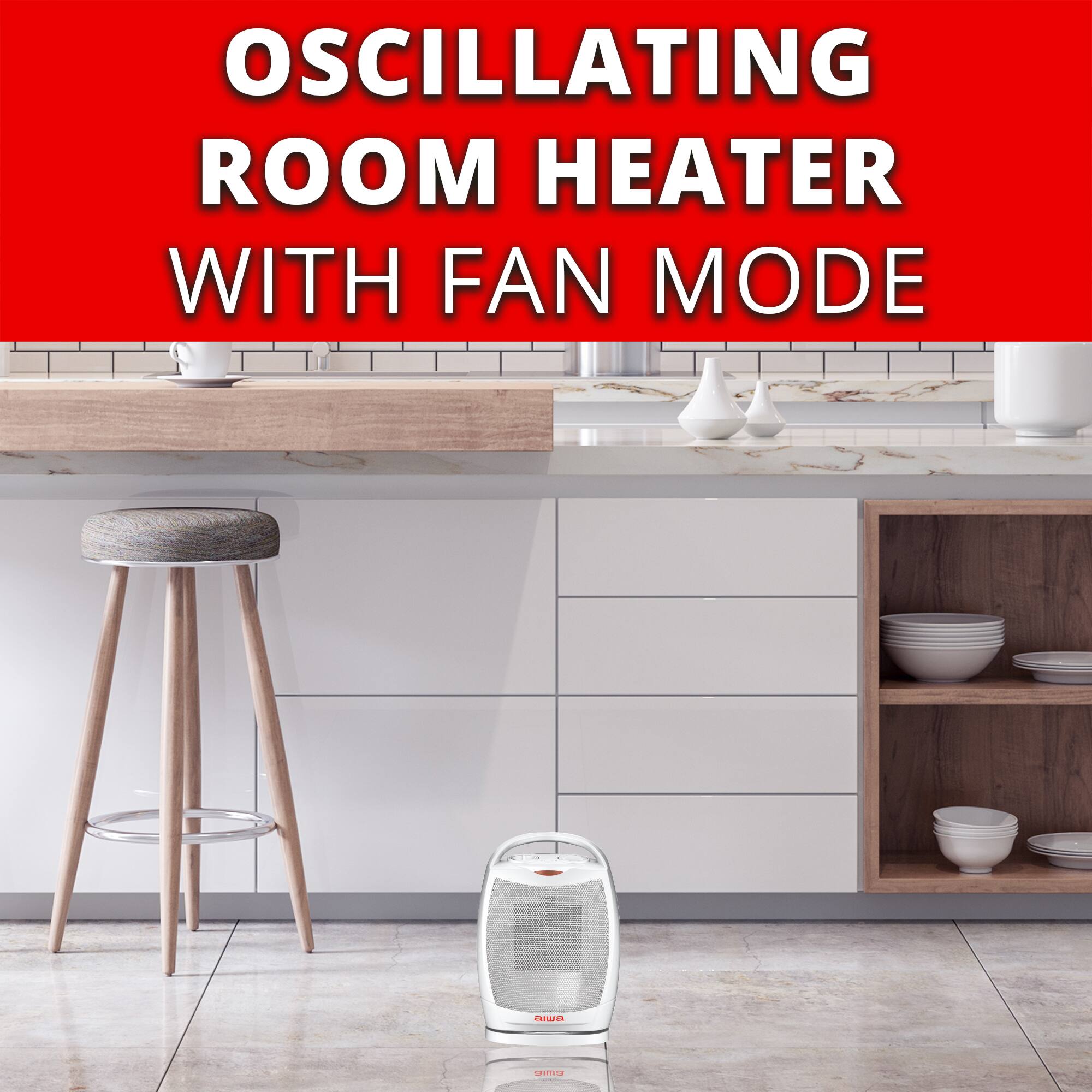 OSCILLATING ROOM HEATER WITH FAN MODE