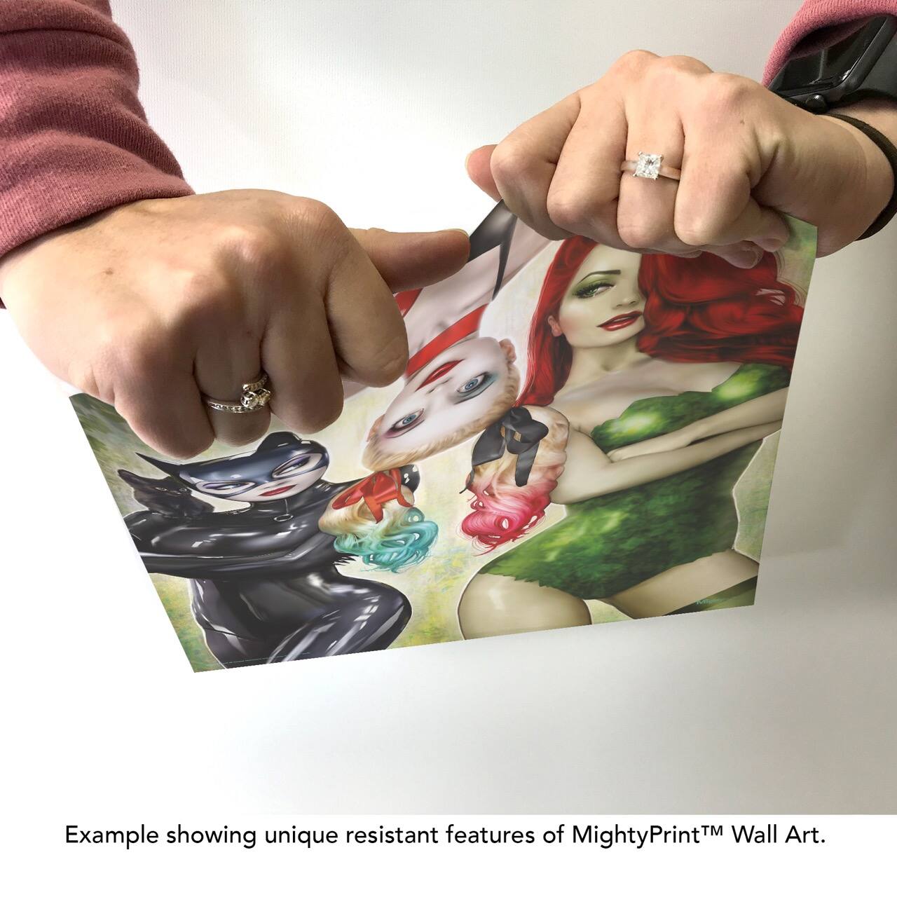 Example showing unique resistant features of MightyPrint™ Wall Art.