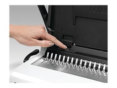 Alt View 5. Fellowes - Fellowes Star+ Comb Binding Machine, 150 Sheet Capacity, White/Black (5006501) - White/Black.