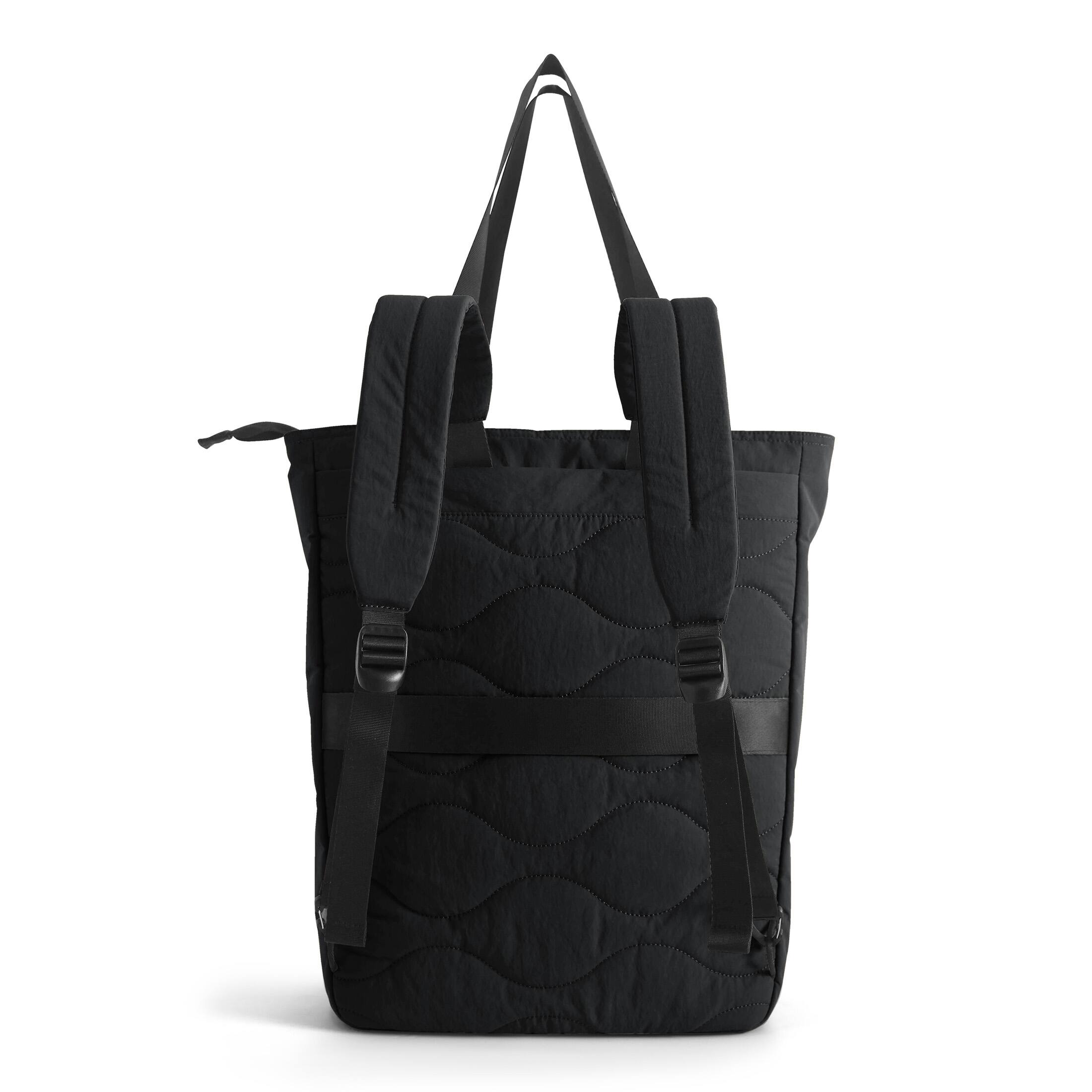 Back. Bagsmart - Paz 20L Totepack, Convertible Backpack with Hidden Straps & 15.6" Laptop Compartment for Commute & Travel - Black.
