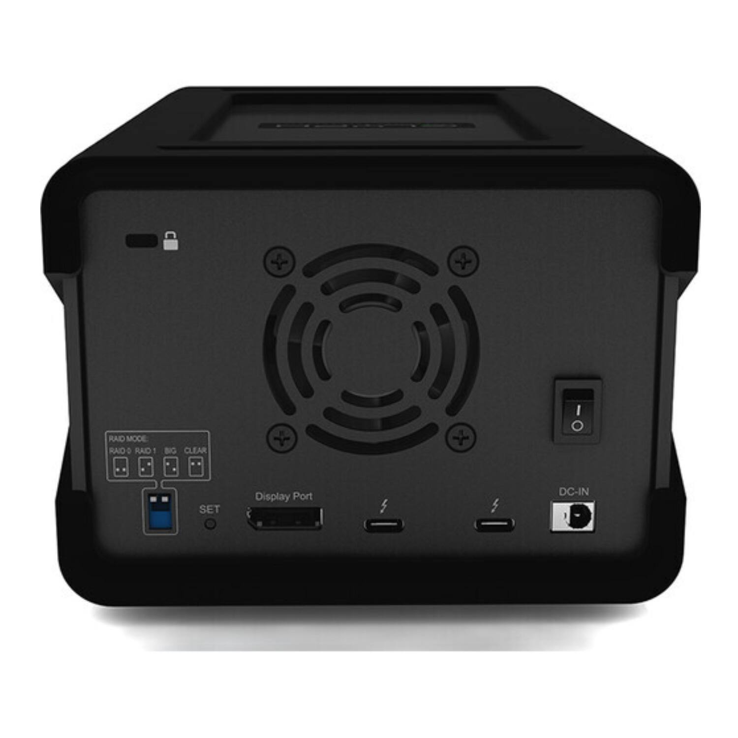 RAID MODE  
RAID 0 RAID 1 BIG CLEAR  

Display Port  

DC-IN  

SET