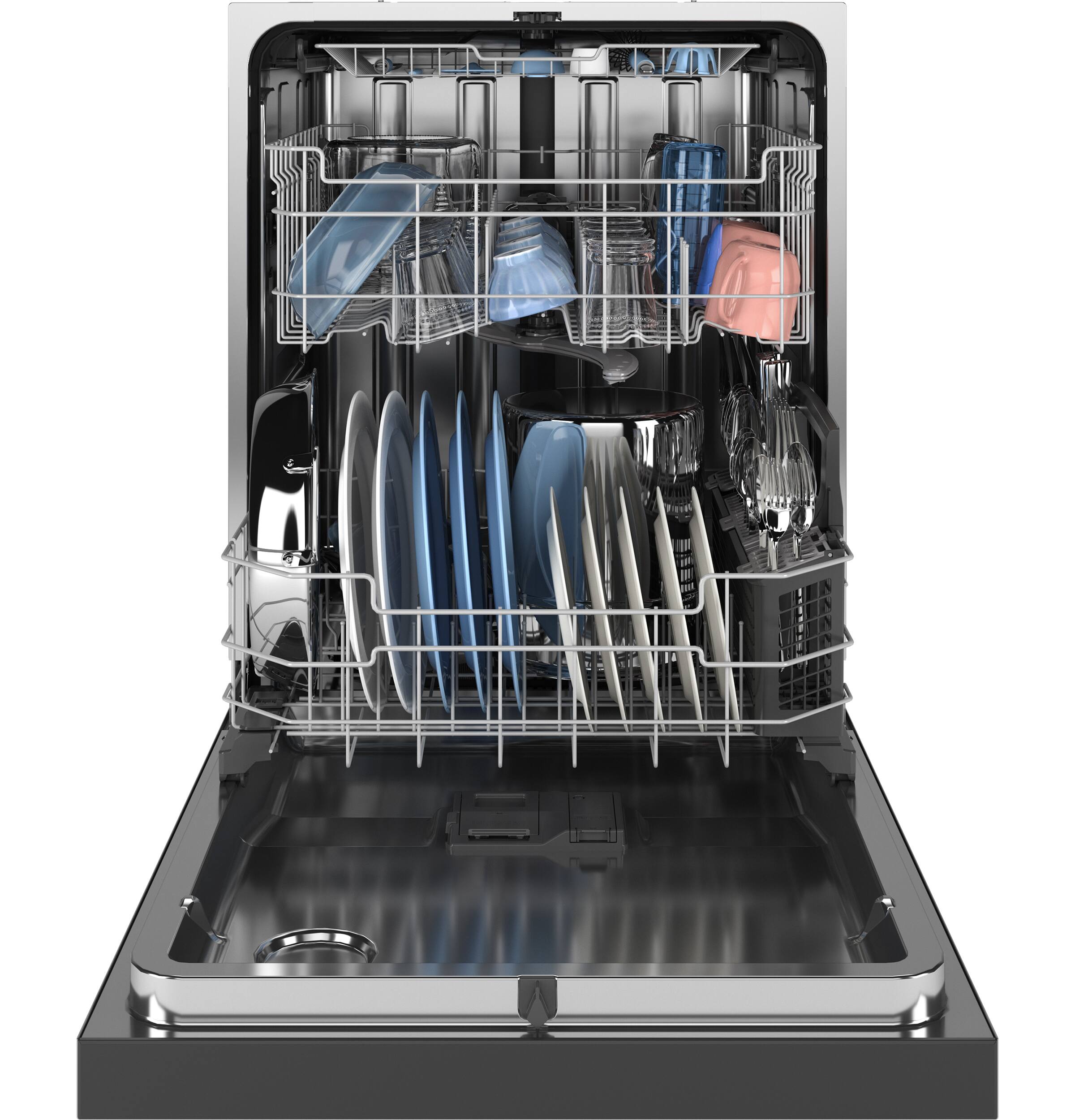 Alt View 2. GE - 24" Front Control Built-In Stainless Steel Tub Dishwasher with 3rd Rack, Sanitize Cycle and 47 dBA - Slate.