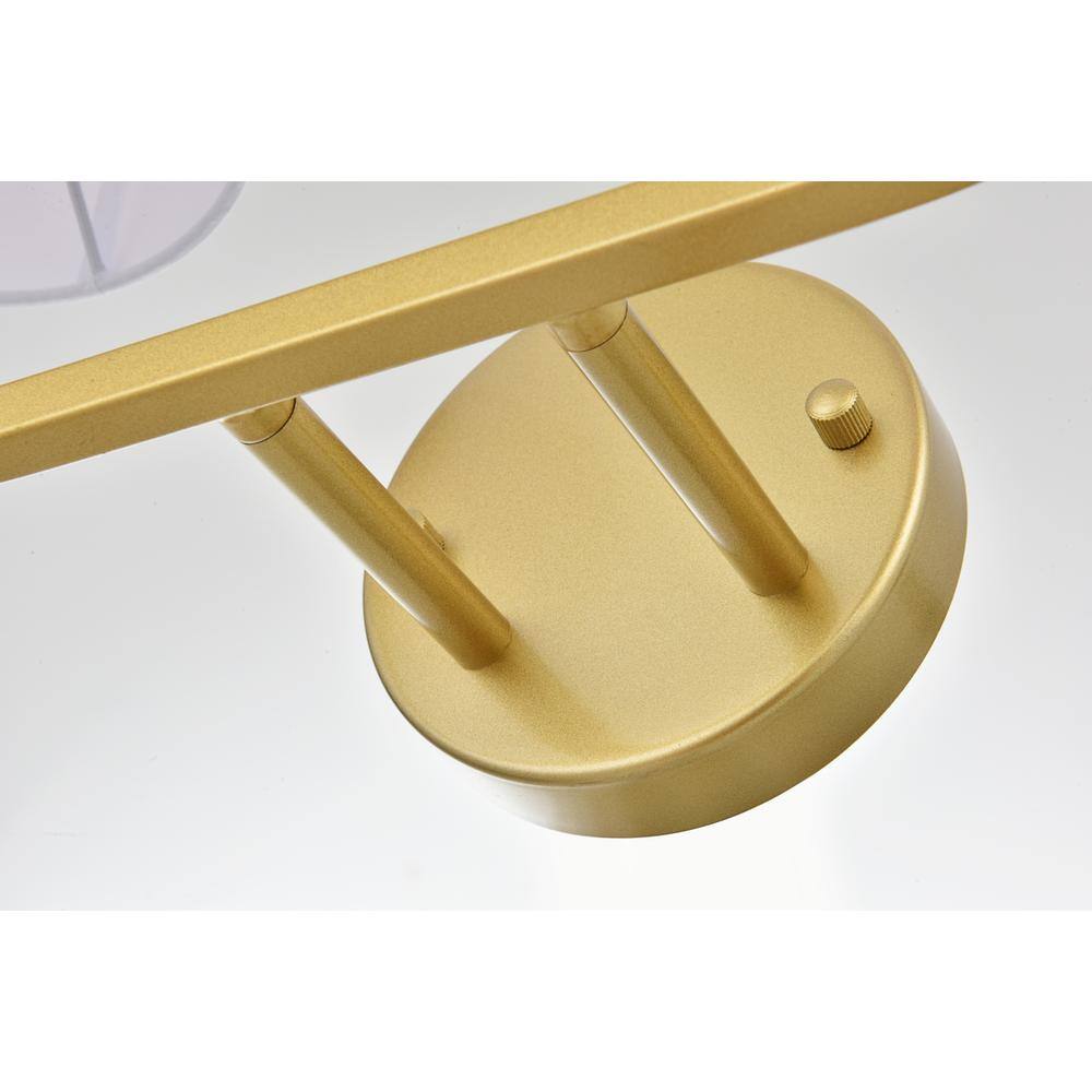 Back. Living District - Colson 2 light Brass and Clear Bath Sconce - Brass And Clear.