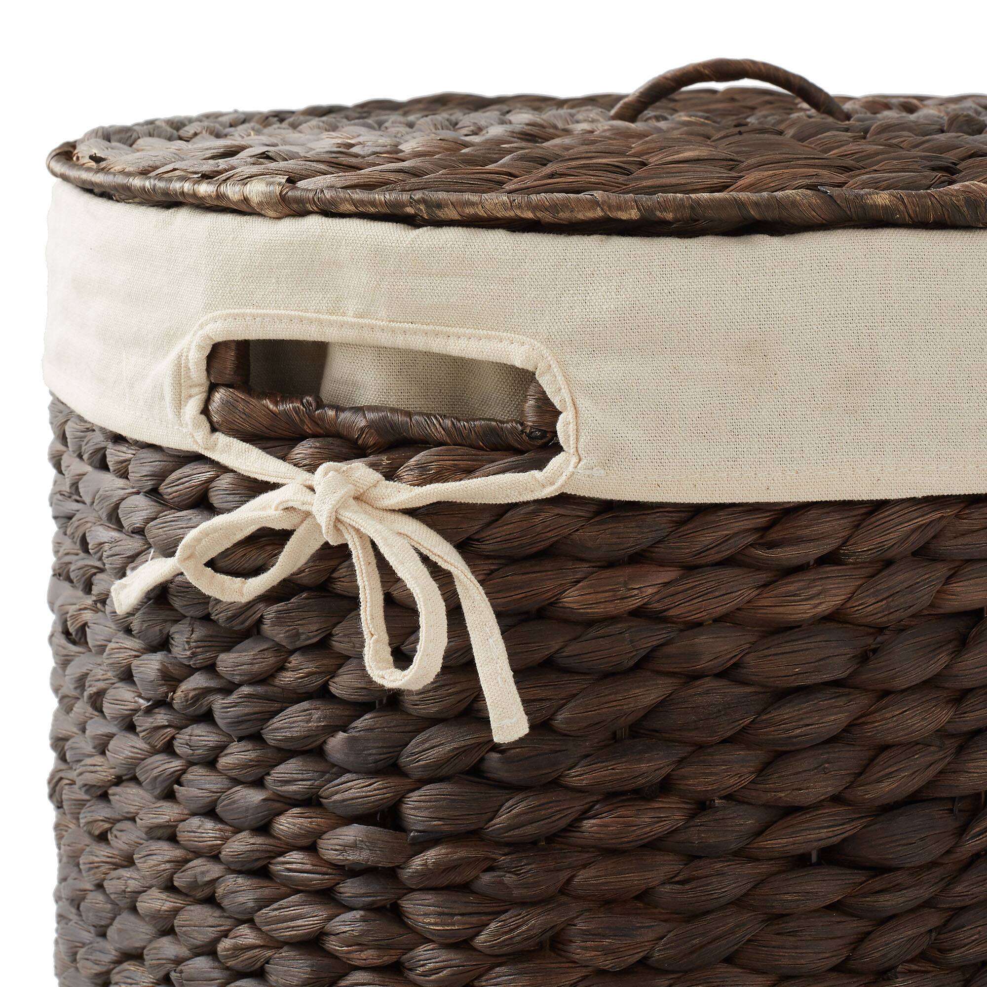 Alt View 5. Casafield - Round Laundry Hamper Basket with Lid and Liner for Clothes - Espresso.