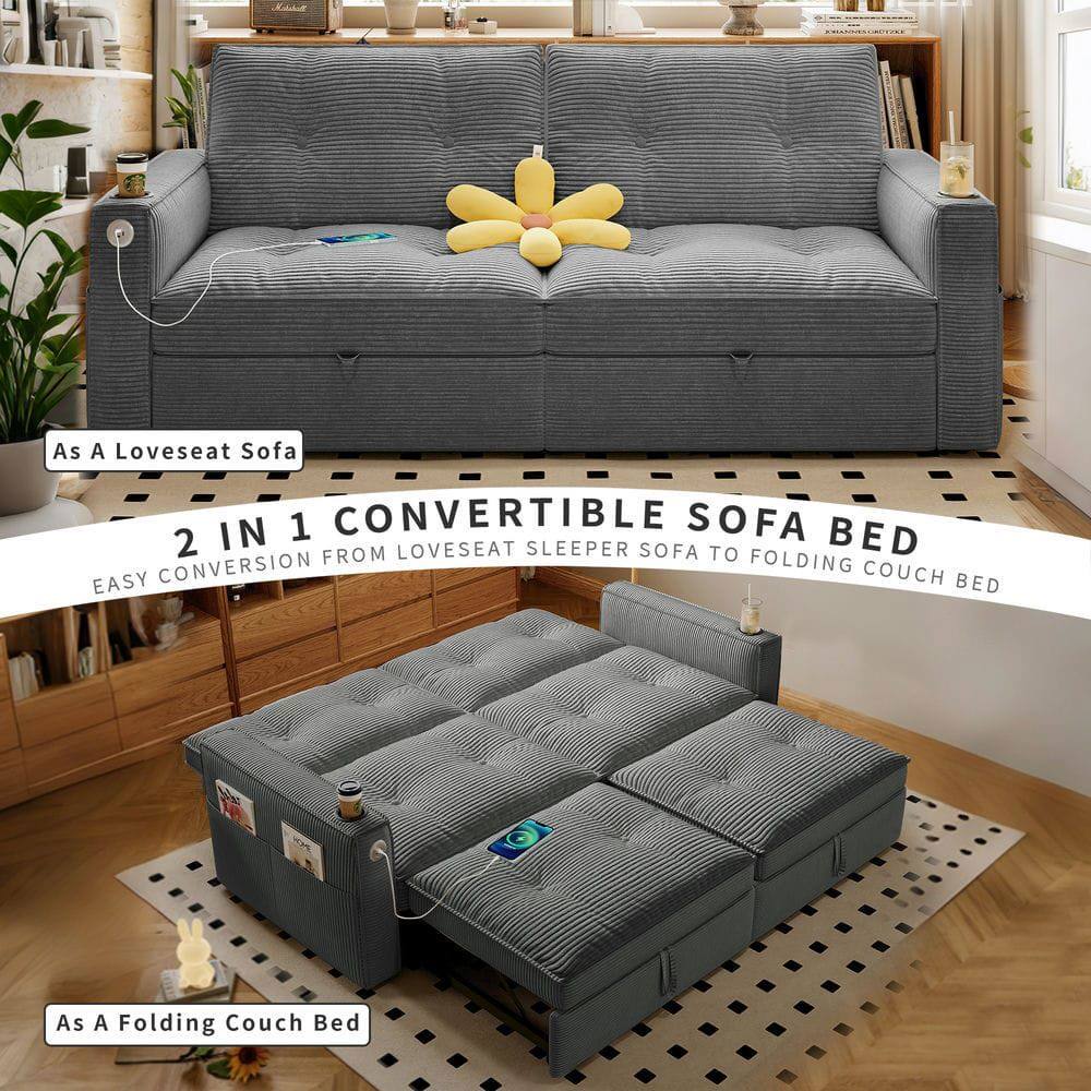 As A Loveseat Sofa

2 IN 1 CONVERTIBLE SOFA BED
EASY CONVERSION FROM LOVESOFA SLEEPER SOFA TO FOLDING COUCH BED

As A Folding Couch Bed