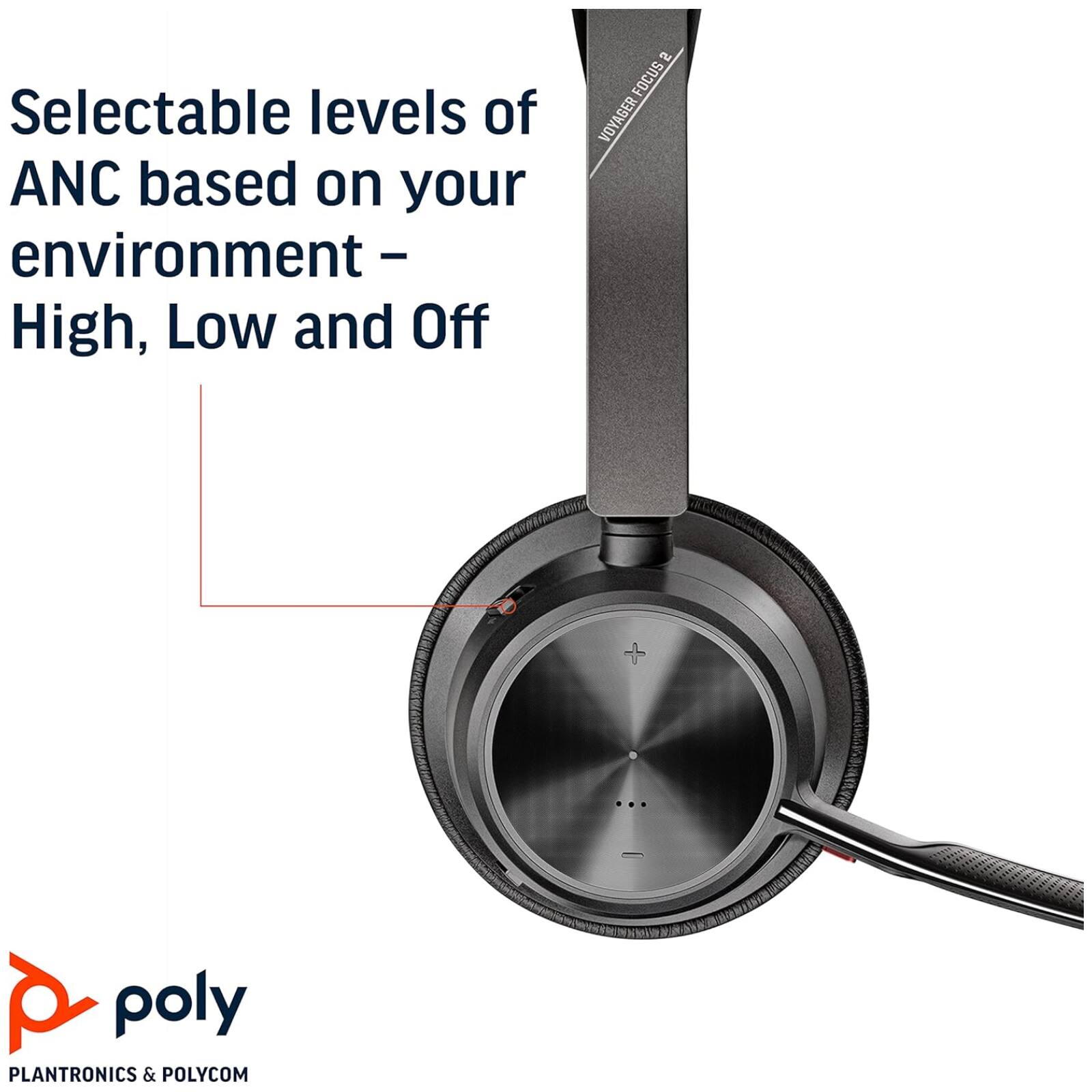 Selectable levels of ANC based on your environment – High, Low and Off

FOCUS VOYAGER 2

poly

PLANTRONICS & POLYCOM