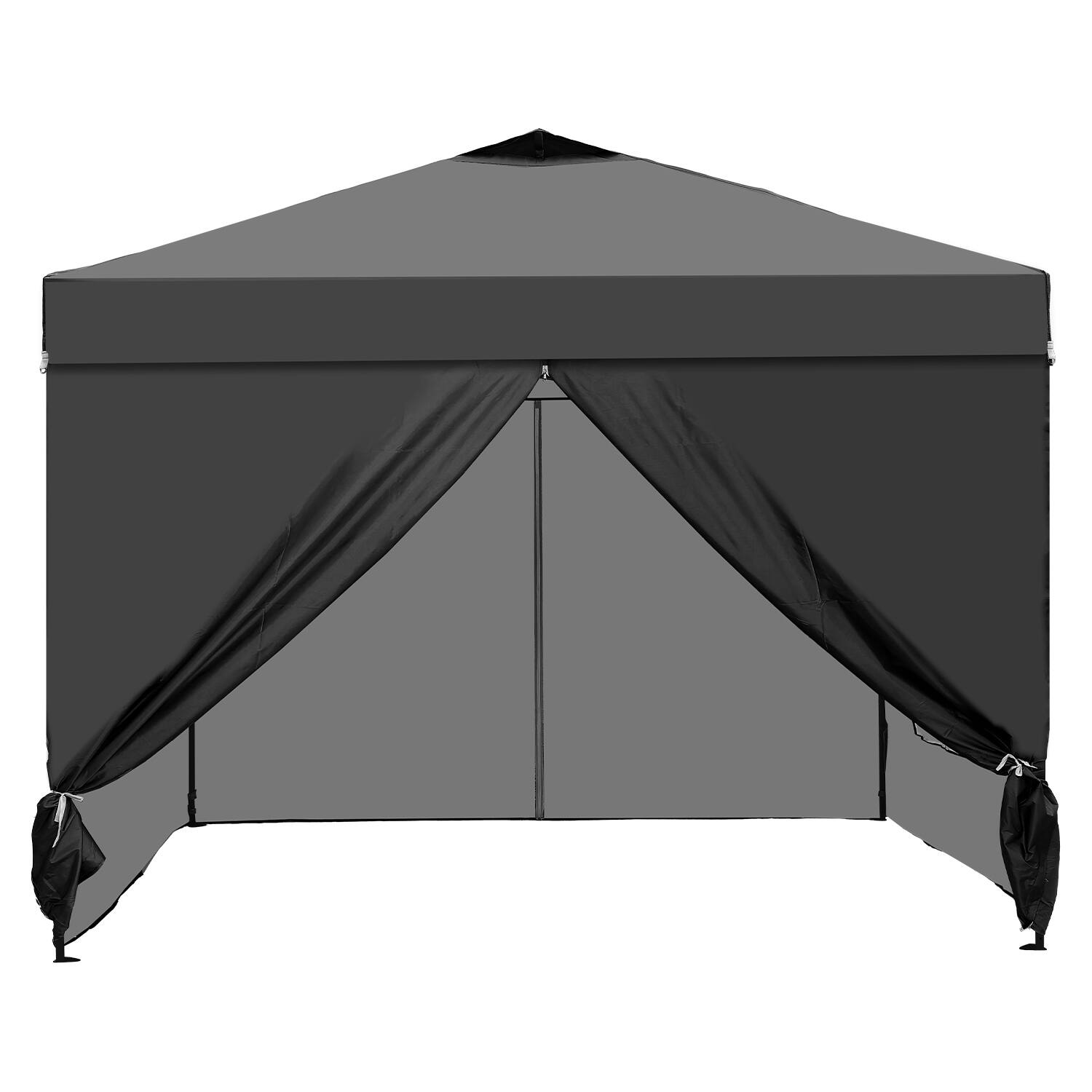 Alt View 2. Ainfox - Ainfox 12x12 Pop Up Canopy Tent with Center Lock,Easy Set up for Pool,Events,Parties,and Camping,with Wheel Bag - black.