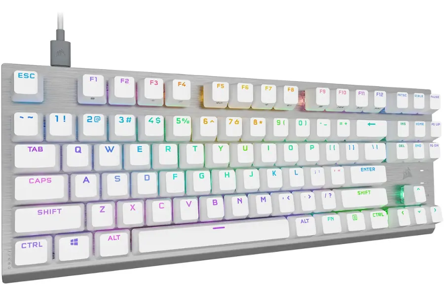 The text on the image is a list of keys on a keyboard. The keys are grouped as follows:

1. Function keys (F1 to F12)
2. Numeric keys (1 to 9, 0)
3. Alphanumeric keys (A to Z, a to z, and symbols)
4. Modifier keys (SHIFT, CTRL, ALT, and FN)

The image shows a close-up of a keyboard with colorful keys, which indicates that the keys are likely illuminated or have a unique design.