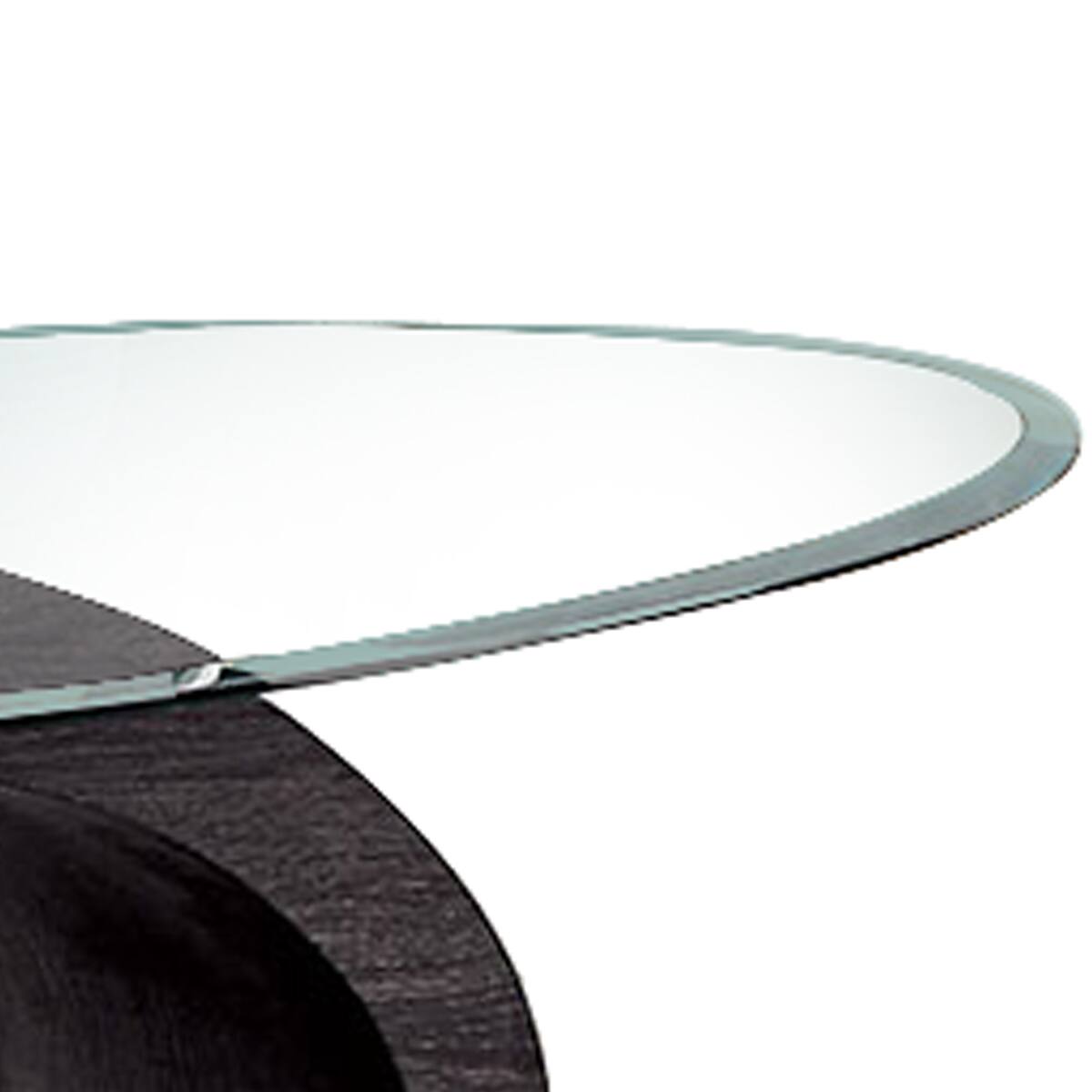 Alt View 3. Manhattan Lane - Tempered Glass Top Sofa Table with O Shape Wooden Shape Base - Gray.