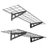 Fleximounts - 12 in. x 48 in. Steel Garage Wall Shelf with Brackets - Black