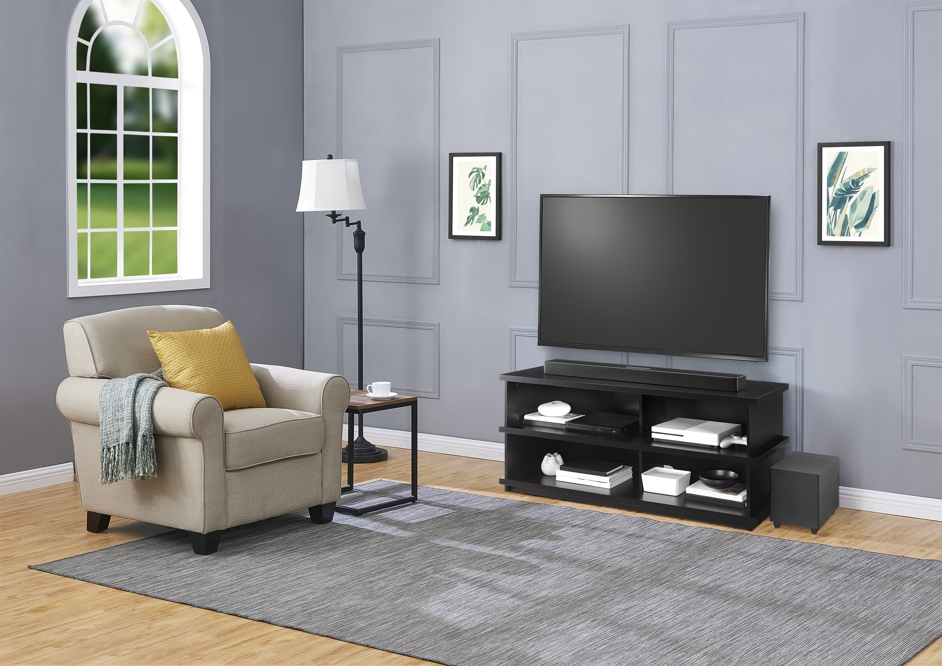 Alt View 17. Insignia™ - TV Stand for Most TVs Up to 55” - Black.