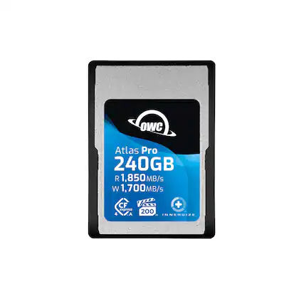 Front. OWC - OWC 240GB Atlas Pro High Performance Cfexpress 4.0 Type A Memory Card Professional Grade.