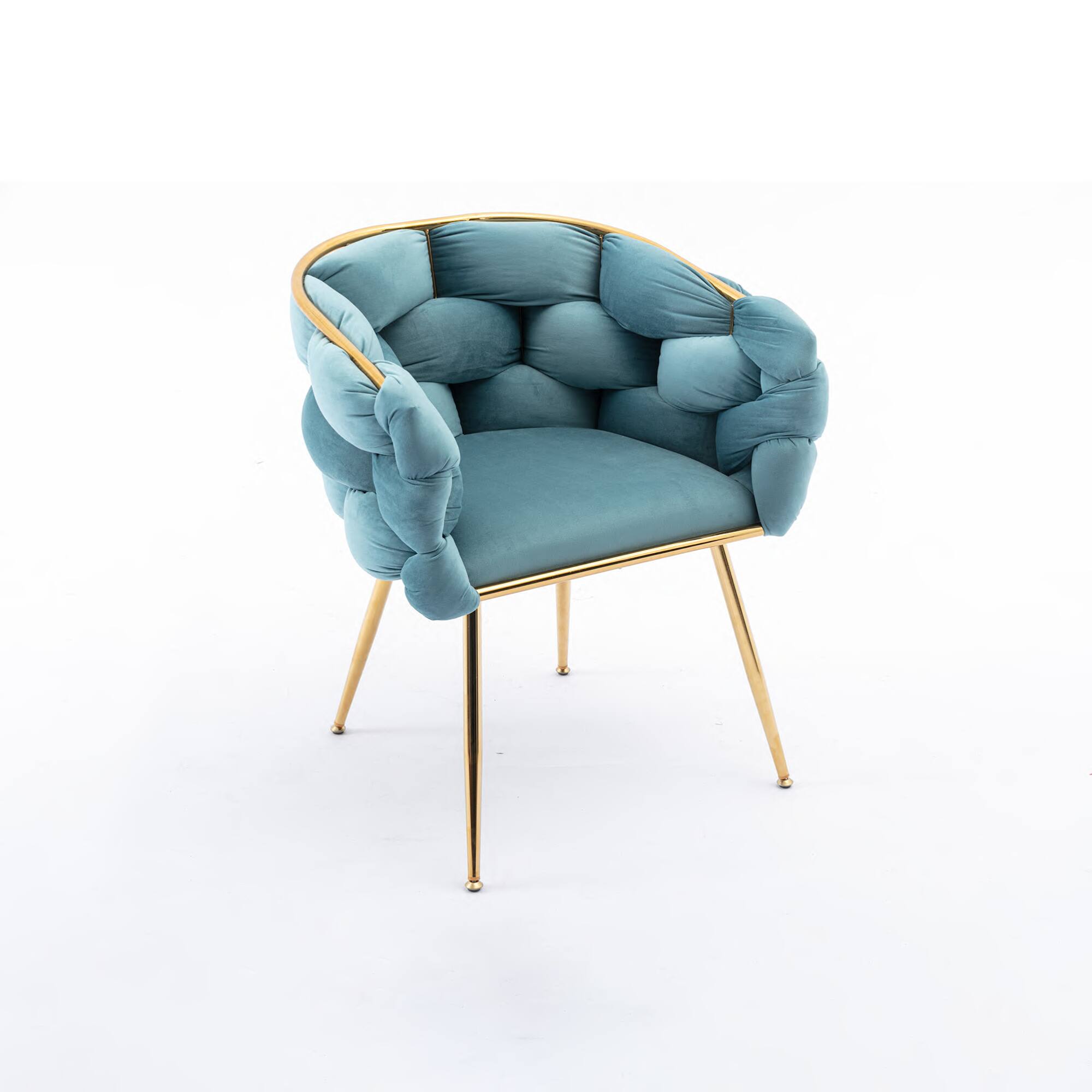 Alt View 7. GOODSILO - Modern Velvet Accent Chair for Bedroom Living Room Comfortable Single Seater Upholstered Lazy Sofa - Blue.