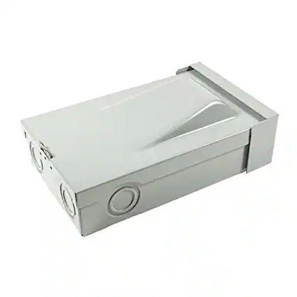 Front. HQRP - Fused A/C Disconnect Switch Pull-Out Metal Box 60 A 120/240 VAC Outdoor UL Listed Type 3R - grey.
