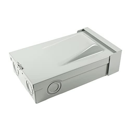 Front. HQRP - Fused A/C Disconnect Switch Pull-Out Metal Box 60 A 120/240 VAC Outdoor UL Listed Type 3R - grey.