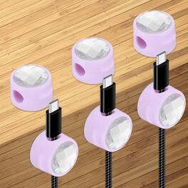 Unique Bargains - 6pcs Magnetic Spring Desk Cable Management Clips Adhesive Cord Holder Keeper for Office Desktop Wall Car - Purple