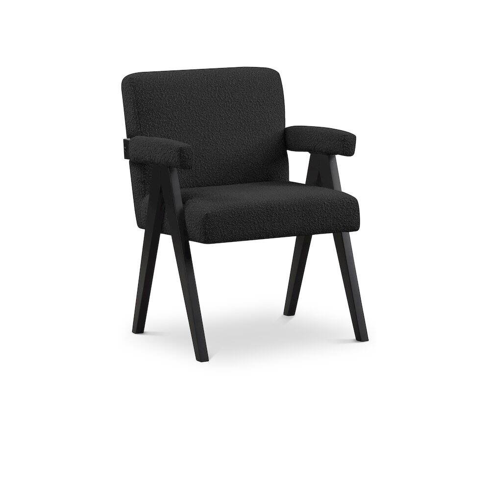 Meridian Furniture - Woodloch Boucle Fabric Accent Chair - Black