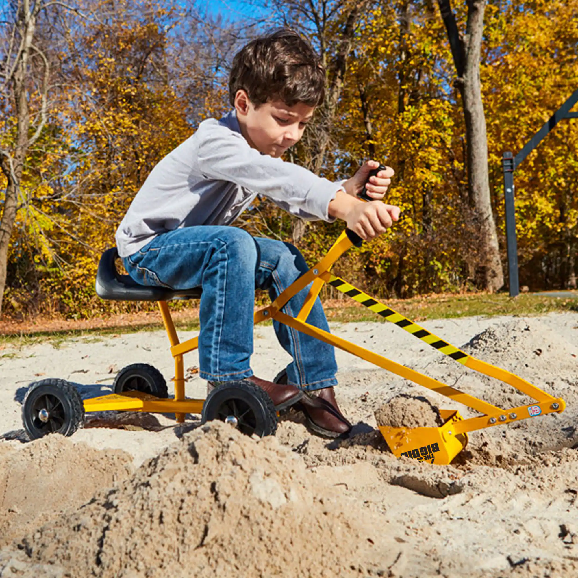 Alt View 3. Big Dig - Big Dig Rolling Sandbox Digger Excavator Crane with 360 Degree Rotation Base.