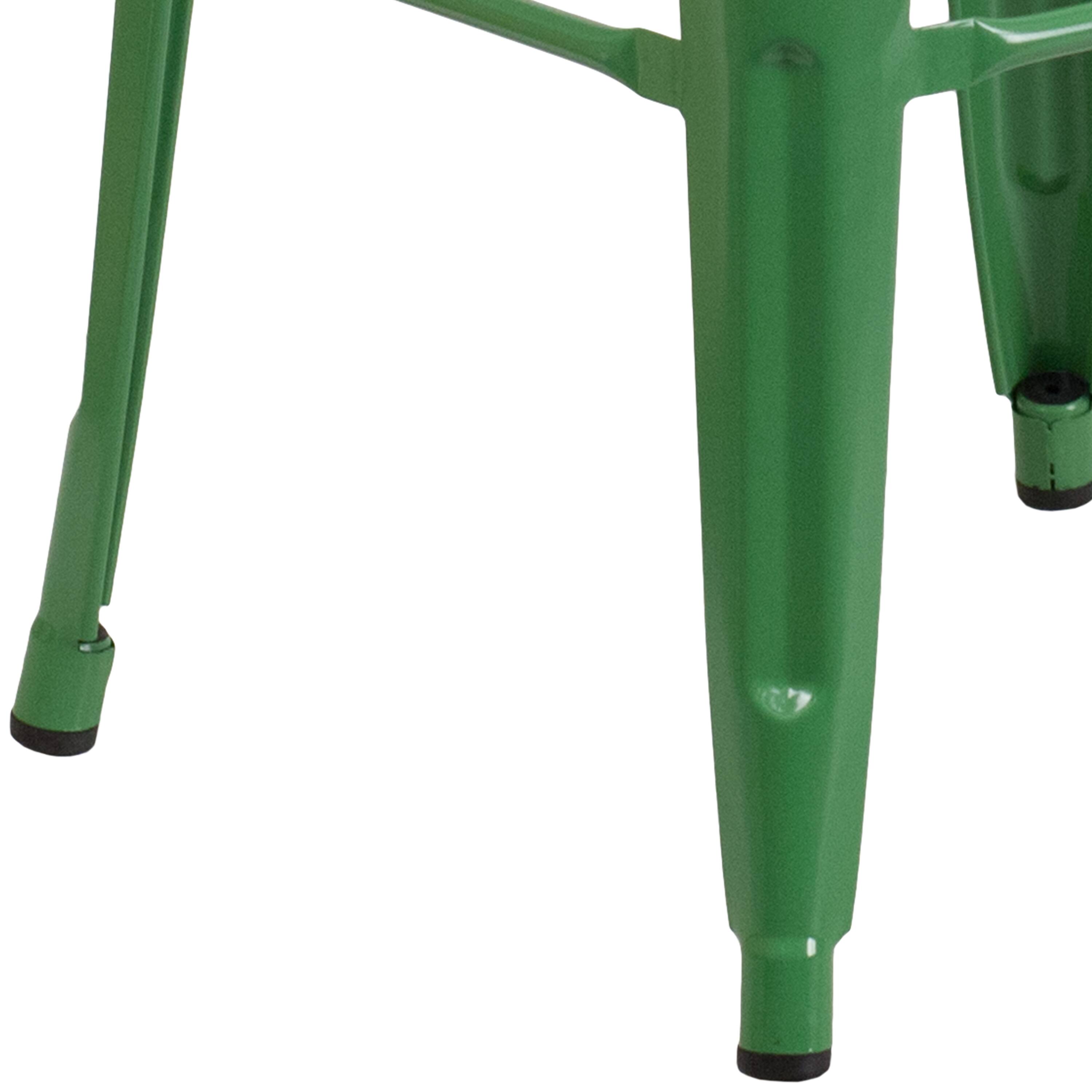 Alt View 9. Emma + Oliver - Commercial Grade 30"H Backless Metal Indoor-Outdoor Barstool with Square Seat - Green.