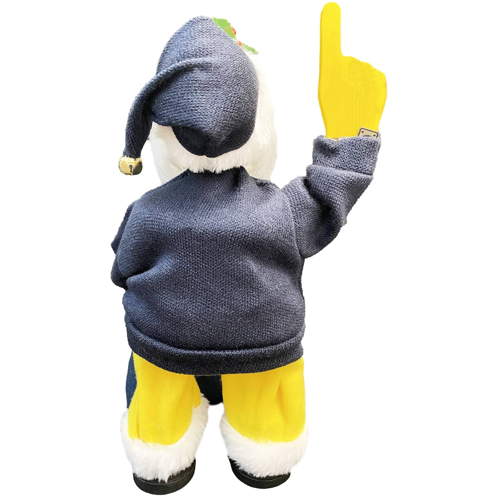 Alt View 1. Santa's Workshop - Michigan Wolverines 12" Animated Musical Santa - Blue.