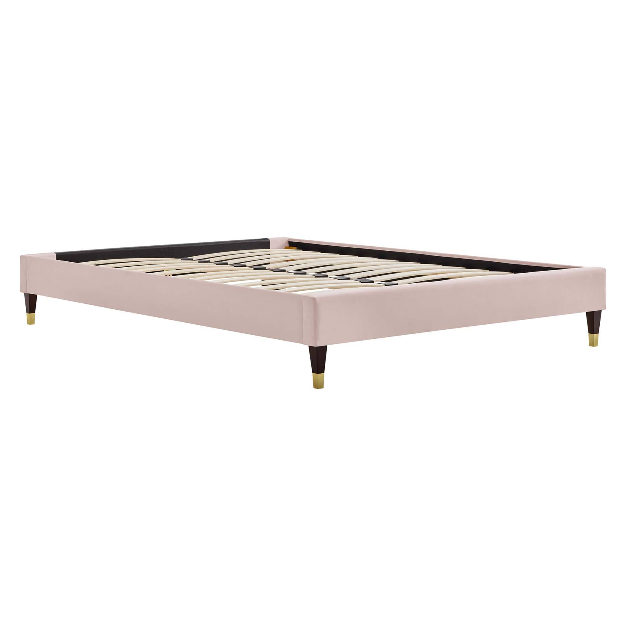 Left. Modway - Reign Performance Velvet King Platform Bed Frame - White.