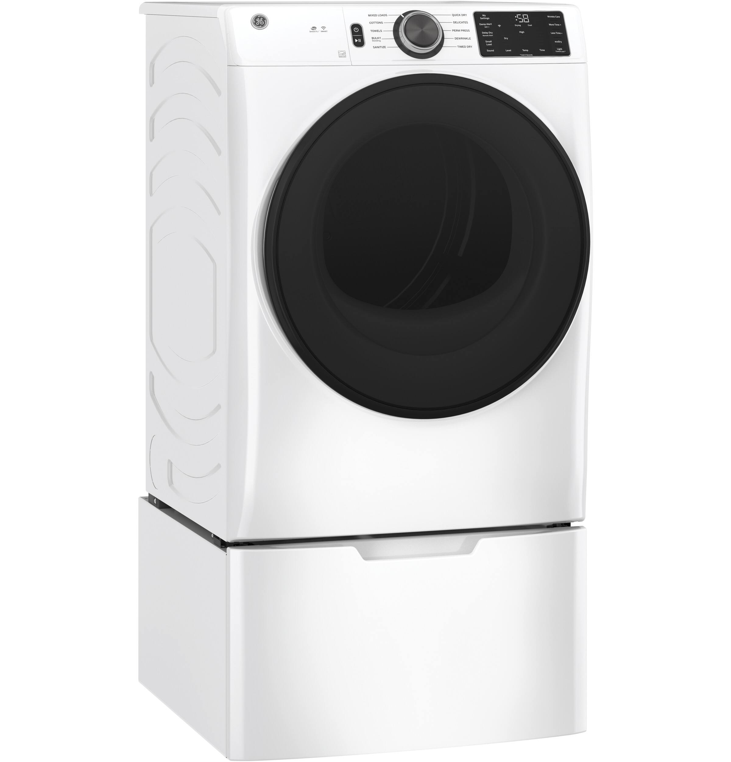 Alt View 15. GE - 16” Laundry Pedestal with Storage Drawer for Select Washers and Dryers - White.