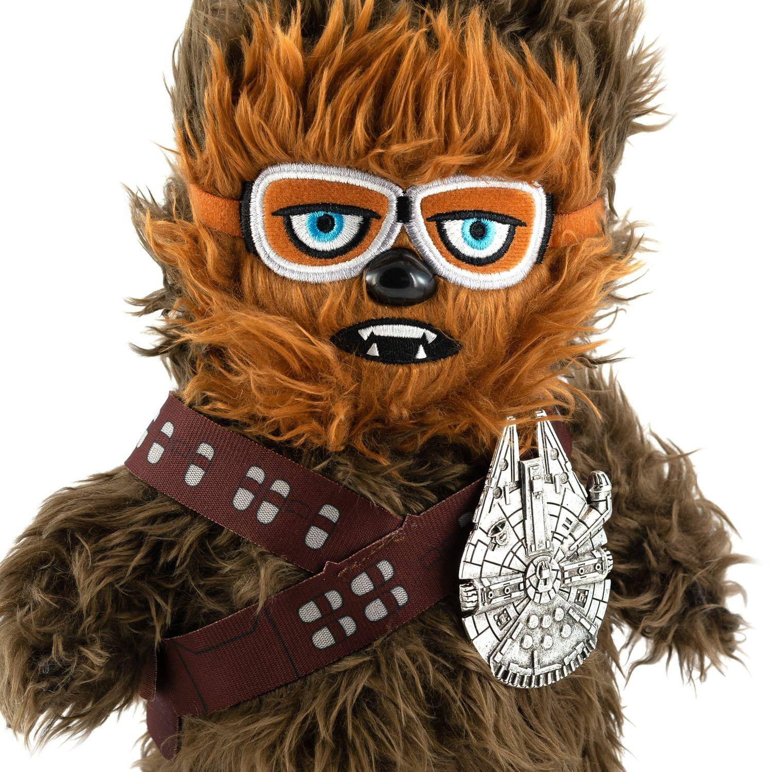Alt View 1. Star Wars - Star Wars Chewbacca Interactive Walk N' Roar | Moves & Makes Noise | 12" Plush w/ Millennium Falcon Pin - Brown.