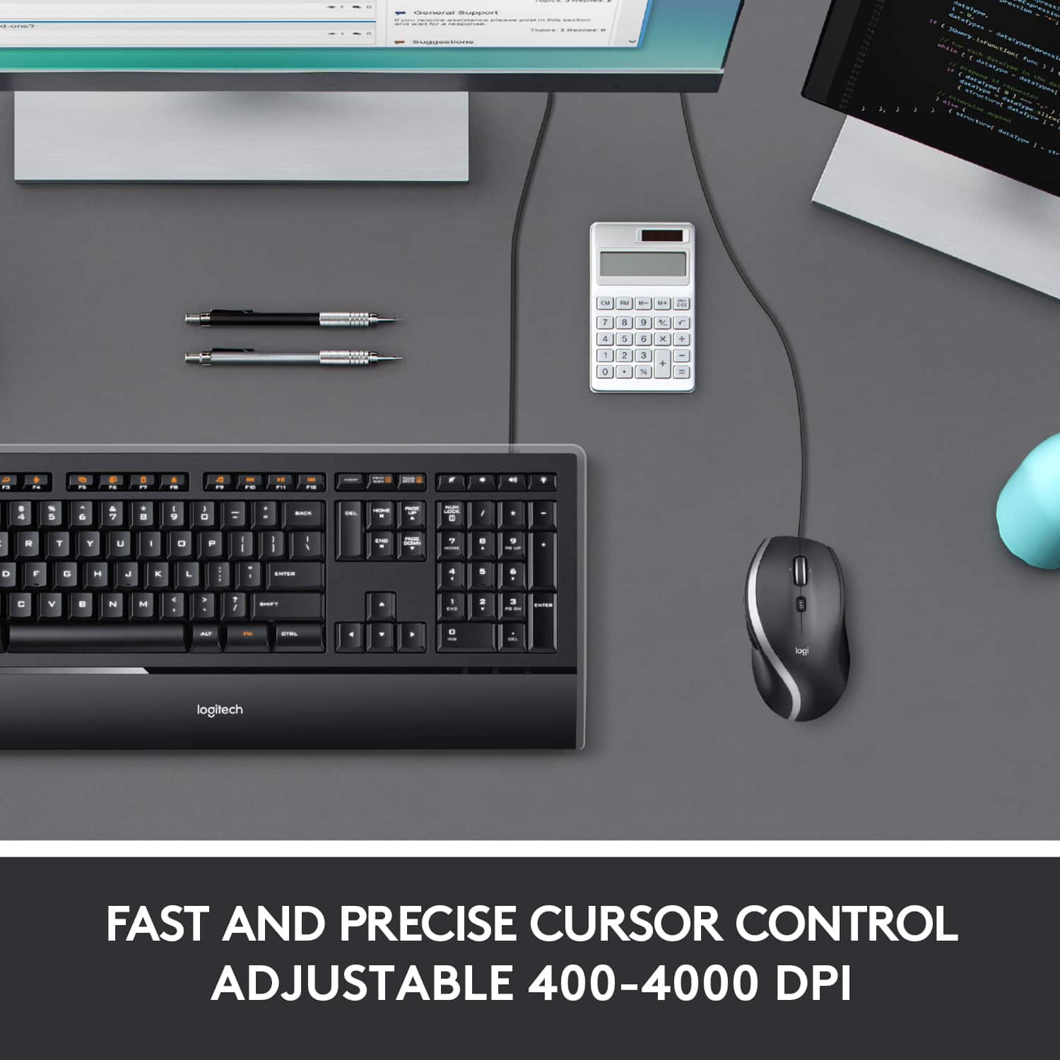 Fast and Precise Cursor Control Adjustable 400-4000 DPI.