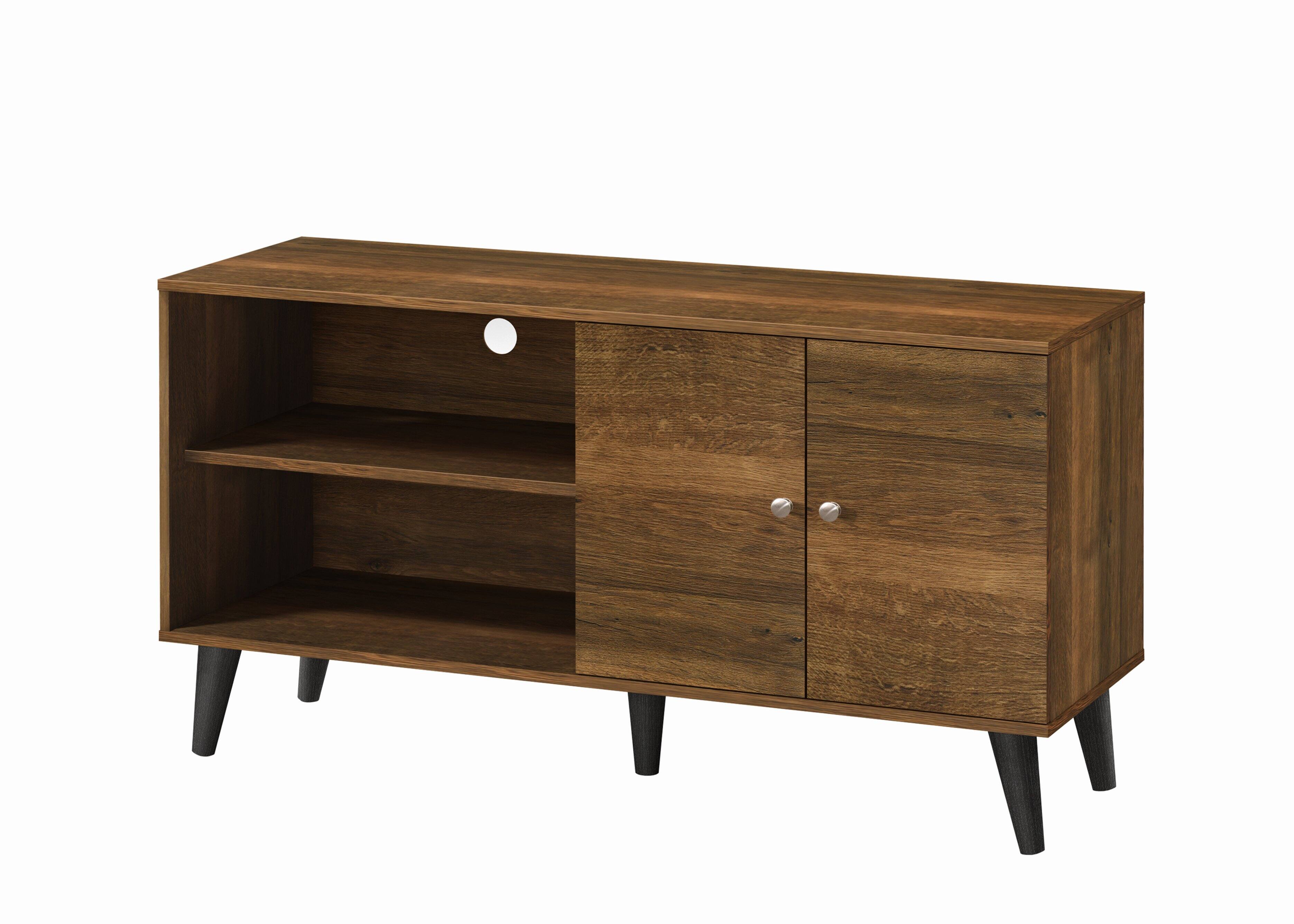 Alt View 1. Spaco - Spaco TV Stand for TVs Up to 47.3 Inch, Mid-Century Entertainment Center with 2 Shelves and Cabinet, for Living Room - Brown.