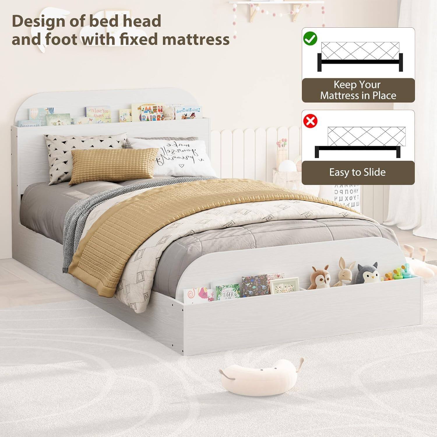 Design of bed head and foot with fixed mattress

Keep Your Mattress in Place

Easy to Slide