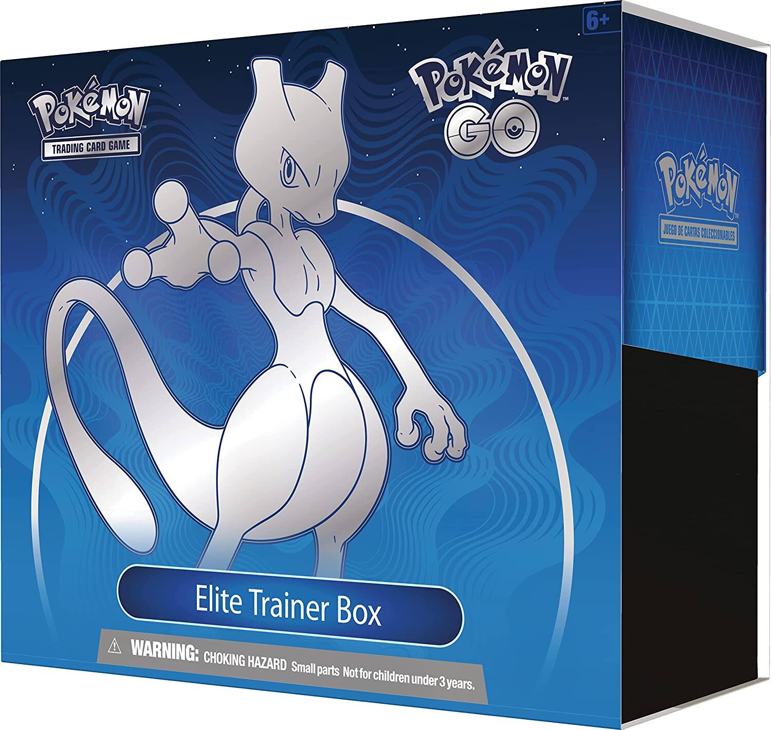 Pokémon Trading Card Game  
Pokémon GO  
Elite Trainer Box  

WARNING: CHOKING HAZARD Small parts Not for children under 3 years.  

6+  
Juego de Cartas Coleccionables