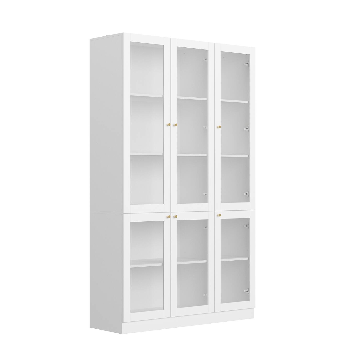 Angle. Famapy - Famapy Tempered Glass - Door Buffet: Stylish Storage for Organized Living - White.