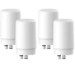 Waterdrop - 7027W-4 Faucet Water Filter, Replacement for Brita® Filter, 36311 On Tap Water Filtration System - White