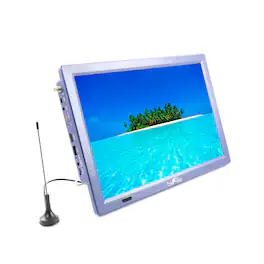 beFree Sound - Portable Rechargeable 14" LED TV with HDMI, SD/MMC, USB, VGA, AV In/Out and Built-in Digital Tuner - Blue