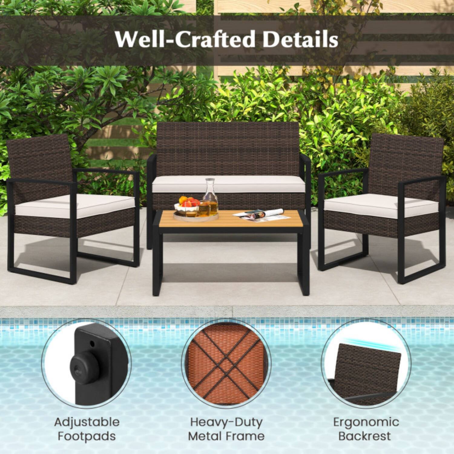 Well-Crafted Details

- Adjustable Footpads
- Heavy-Duty Metal Frame
- Ergonomic Backrest