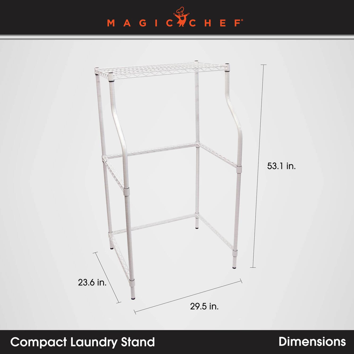 MAGIC CHEF WTT 53.1 in. x 23.6 in. x 29.5 in. Compact Laundry Stand Dimensions